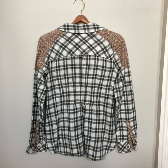 Free People Plaid Cotton Catch Up With Me Shirt - Picture 6 of 6